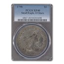 1798 Draped Bust Dollar Small Eagle XF-40 PCGS (13 Stars) 1798 Draped Bust Dollar Small Eagle XF-40 PCGS (13 Stars)